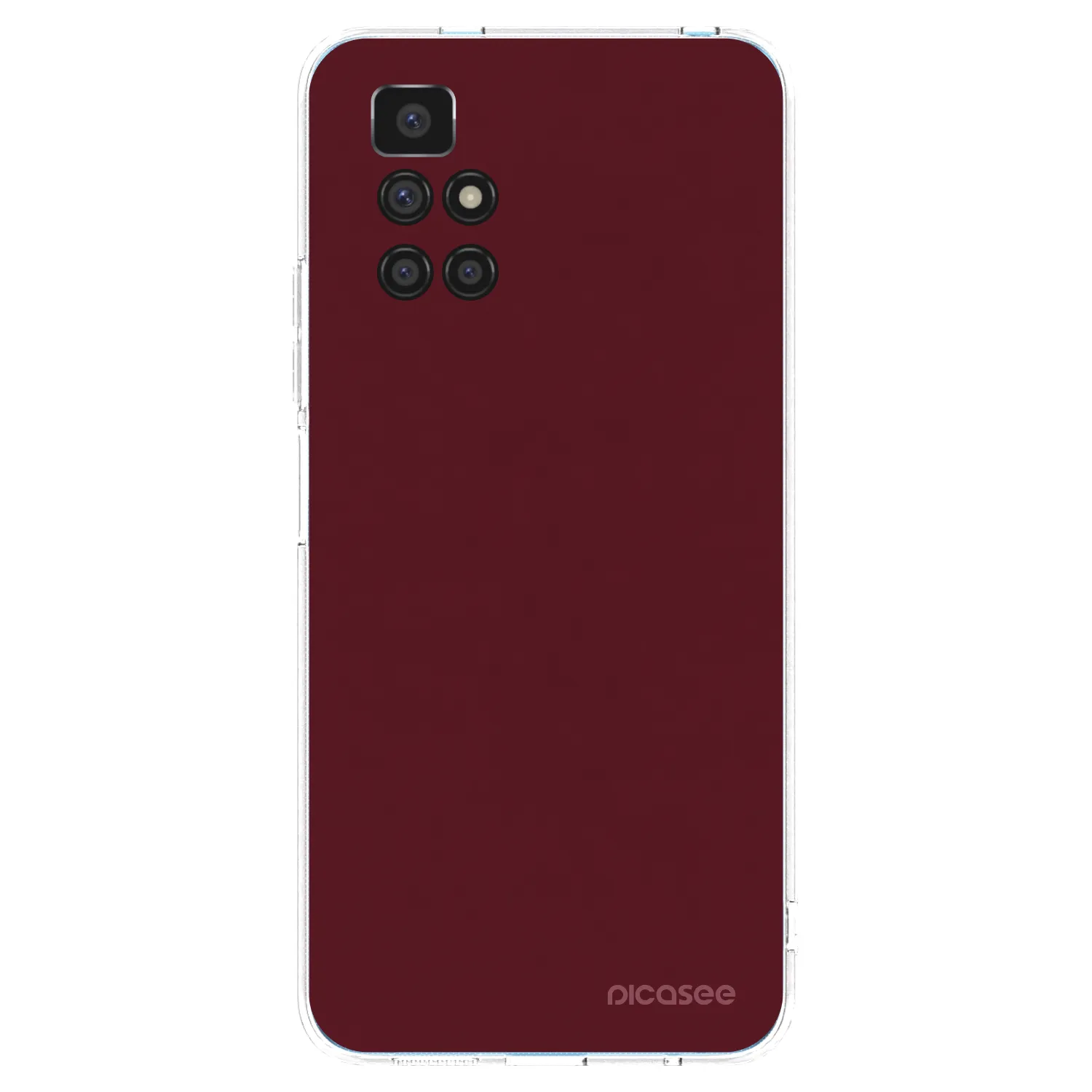 Picasee átlátszó szilikon tok az alábbi mobiltelefonokra Xiaomi Redmi 10 - Burgundy red