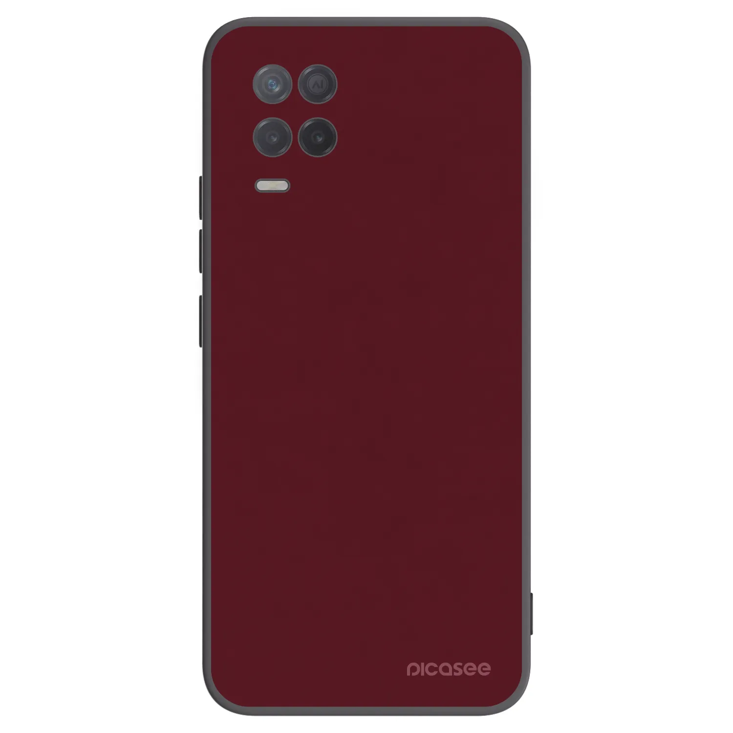 Picasee fekete szilikon tok az alábbi mobiltelefonokra Realme 8 5G - Burgundy red
