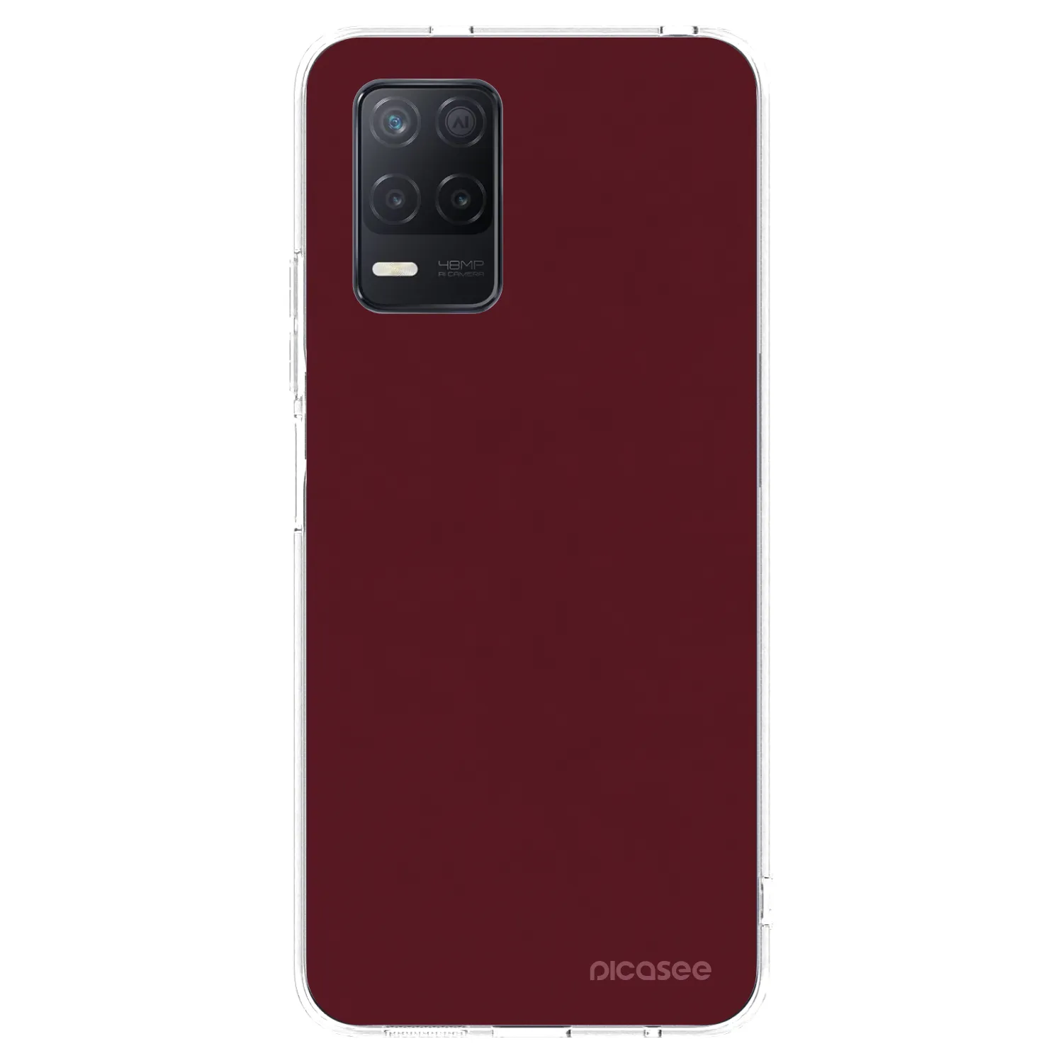 Picasee átlátszó szilikon tok az alábbi mobiltelefonokra Realme 8 5G - Burgundy red
