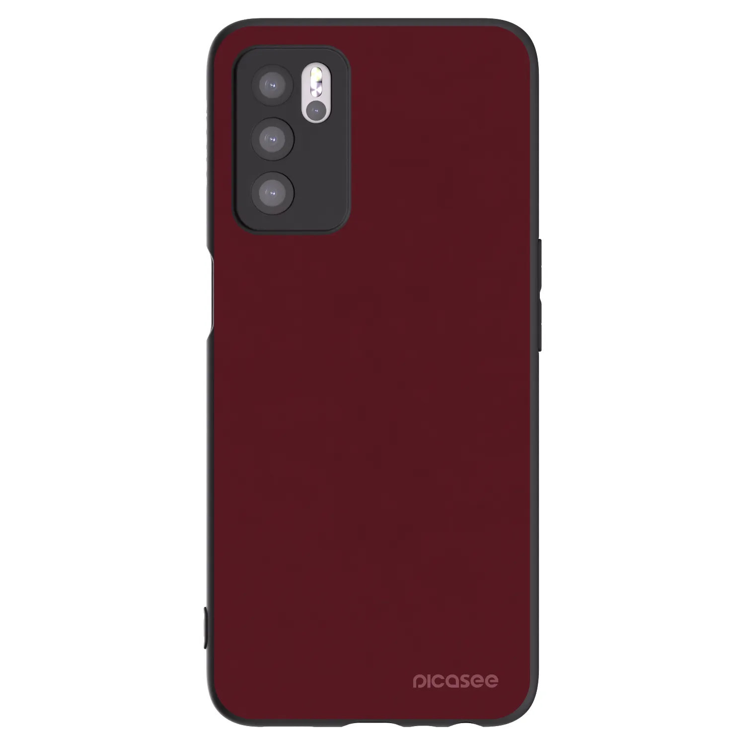Picasee fekete szilikon tok az alábbi mobiltelefonokra OPPO A16s - Burgundy red