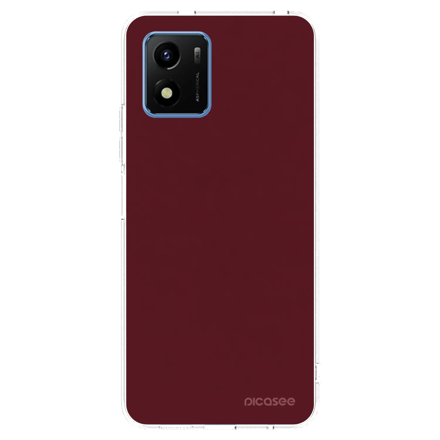 Picasee átlátszó szilikon tok az alábbi mobiltelefonokra Vivo Y01 - Burgundy red