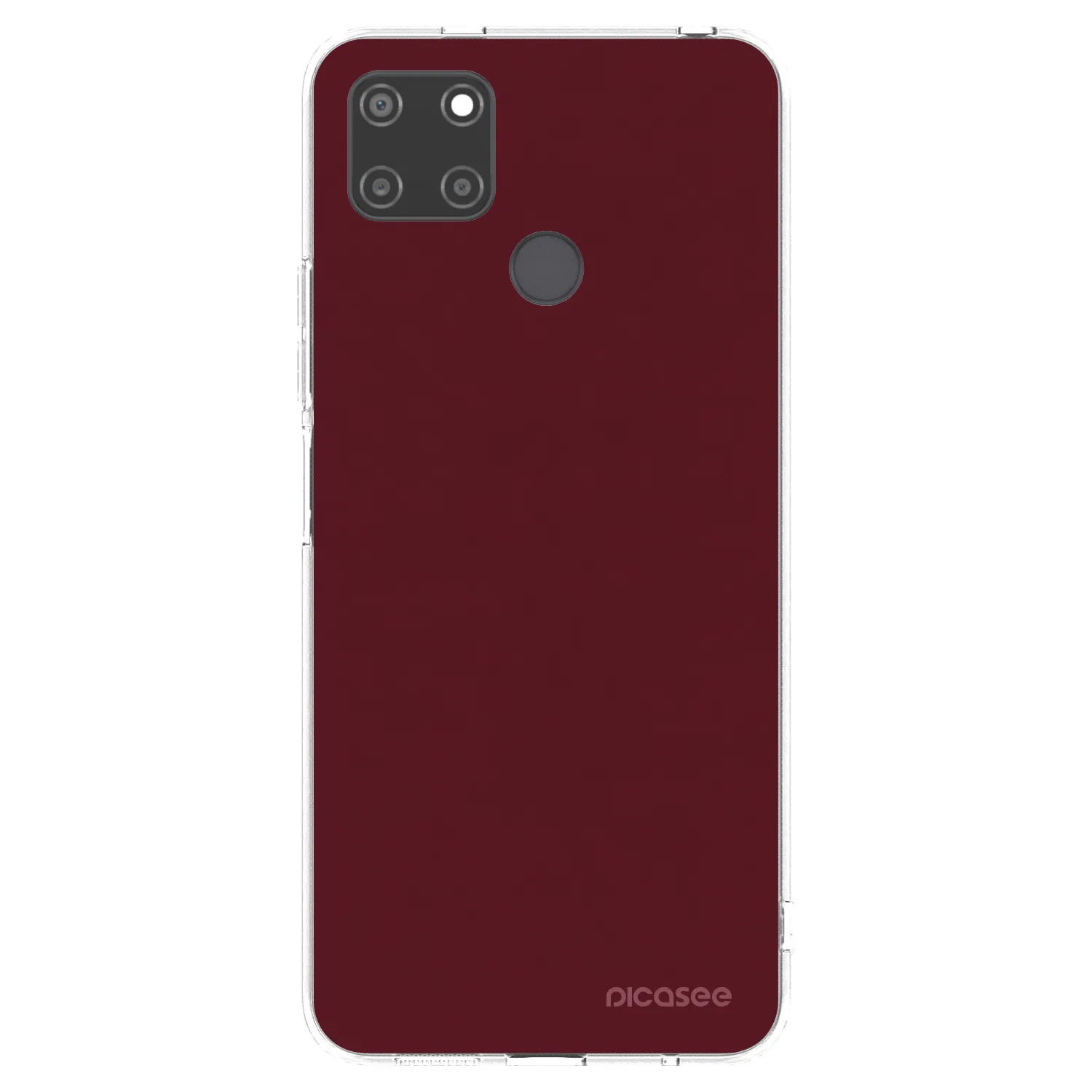 Picasee átlátszó szilikon tok az alábbi mobiltelefonokra Realme C21Y - Burgundy red