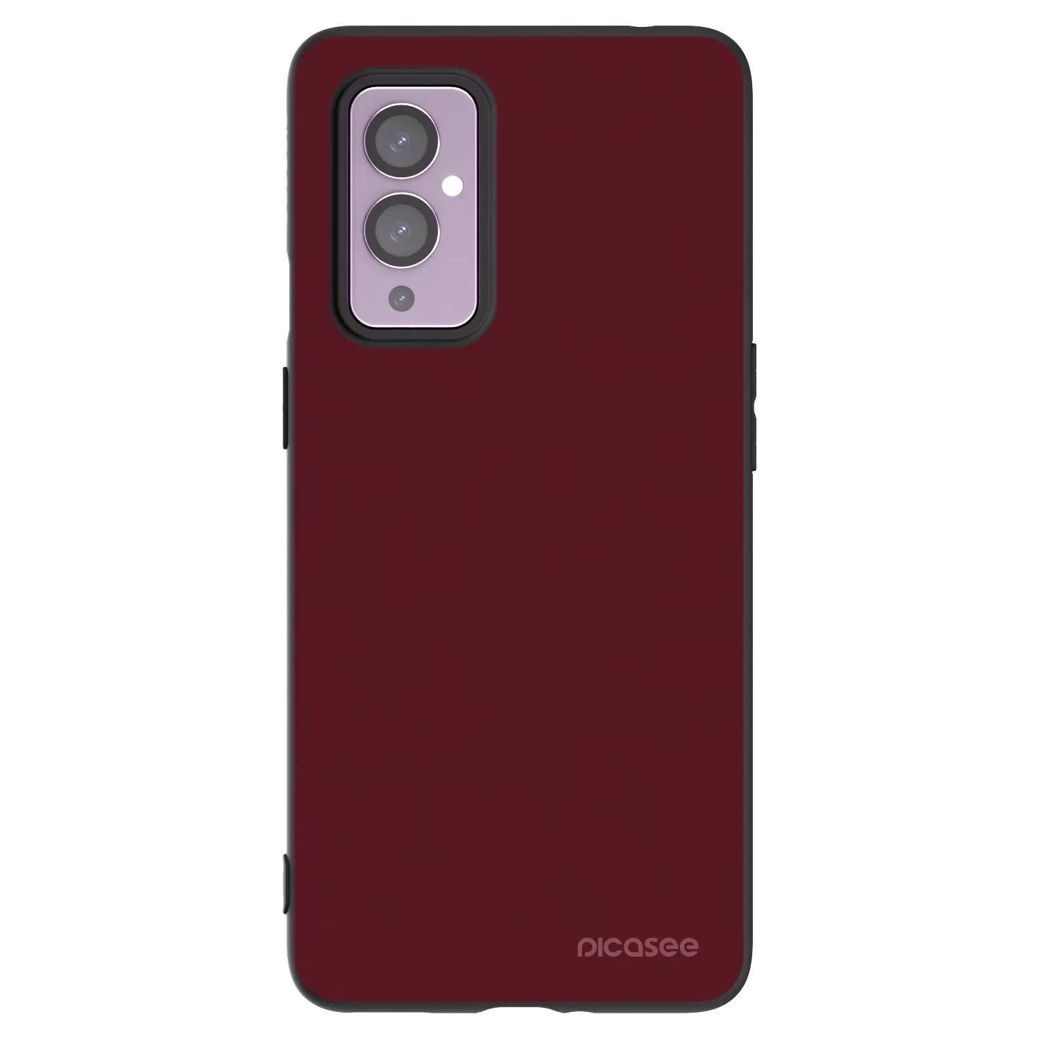 Picasee fekete szilikon tok az alábbi mobiltelefonokra OnePlus 9 - Burgundy red