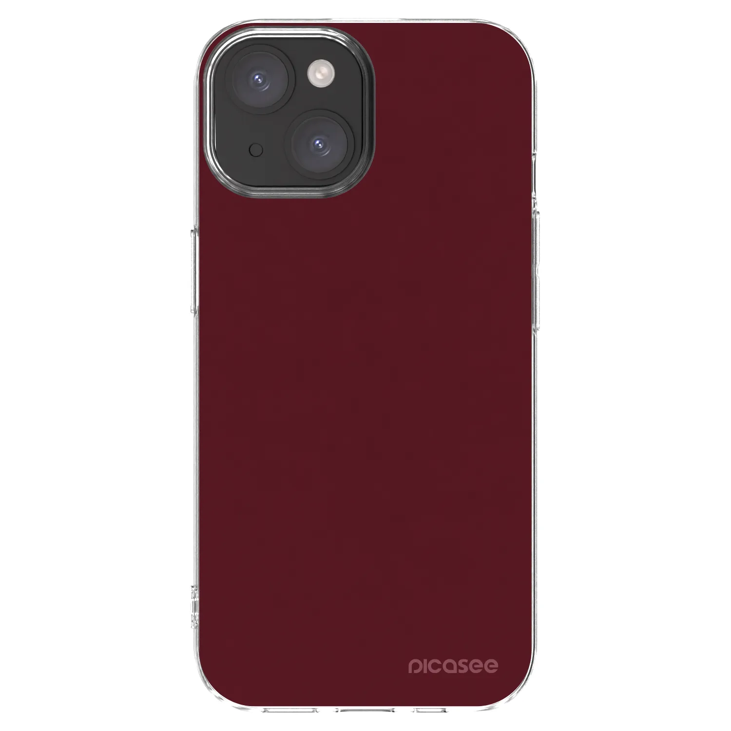 Picasee átlátszó szilikon tok az alábbi mobiltelefonokra Apple iPhone 15 - Burgundy red