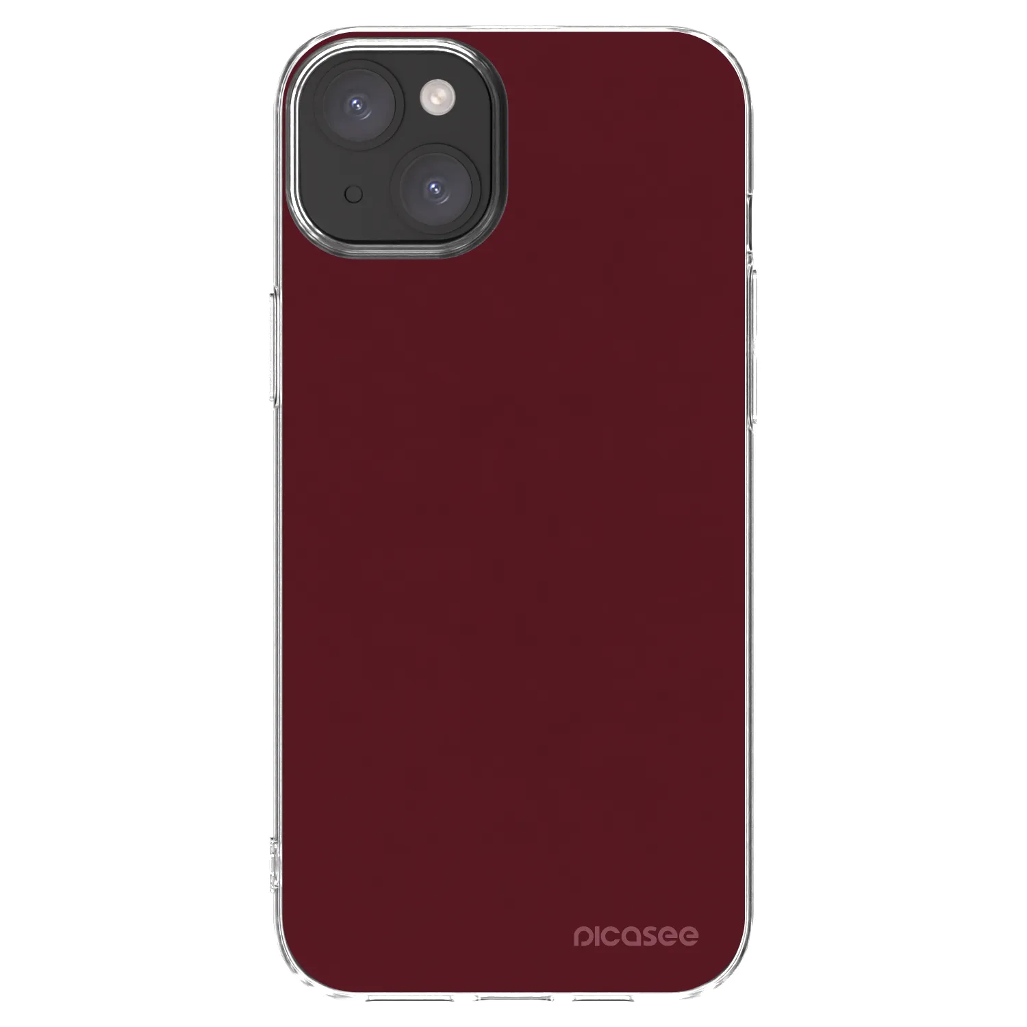 Picasee átlátszó szilikon tok az alábbi mobiltelefonokra Apple iPhone 15 Plus - Burgundy red