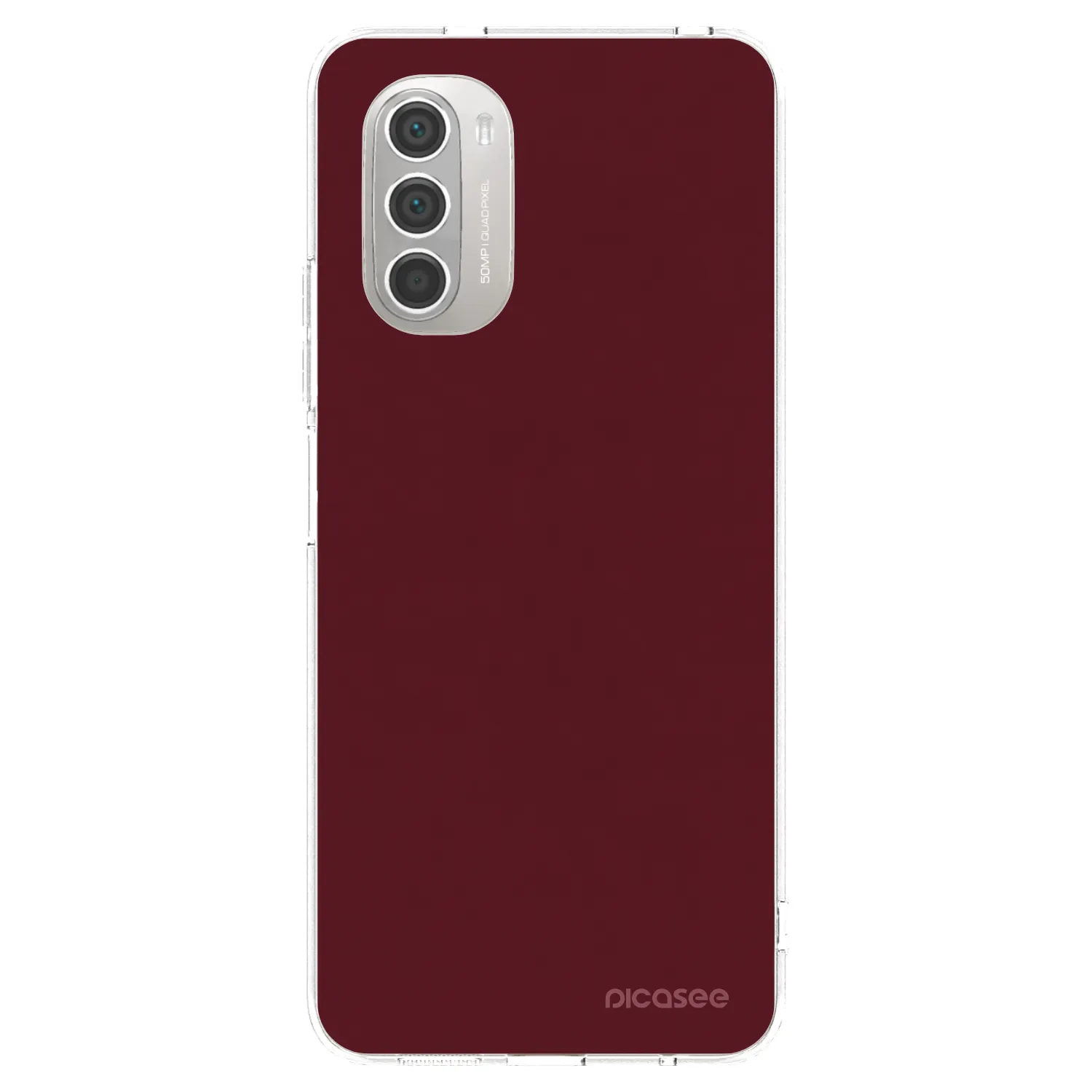 Picasee átlátszó szilikon tok az alábbi mobiltelefonokra Motorola Moto G51 - Burgundy red