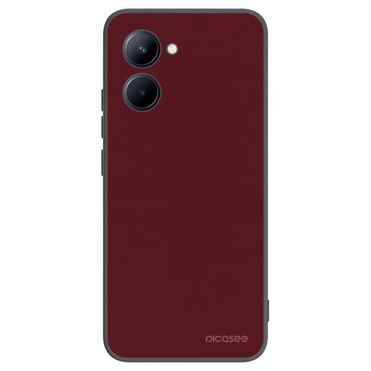 Picasee fekete szilikon tok az alábbi mobiltelefonokra Realme C33 (2023) - Burgundy red