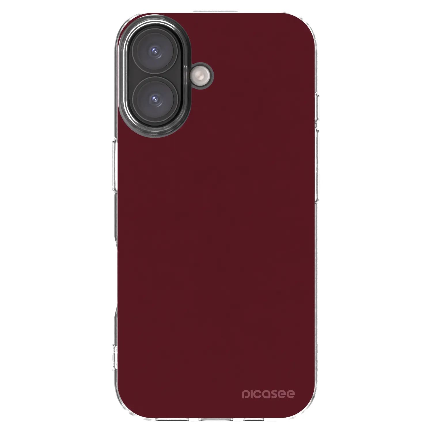 Picasee átlátszó szilikon tok az alábbi mobiltelefonokra Apple iPhone 16 - Burgundy red