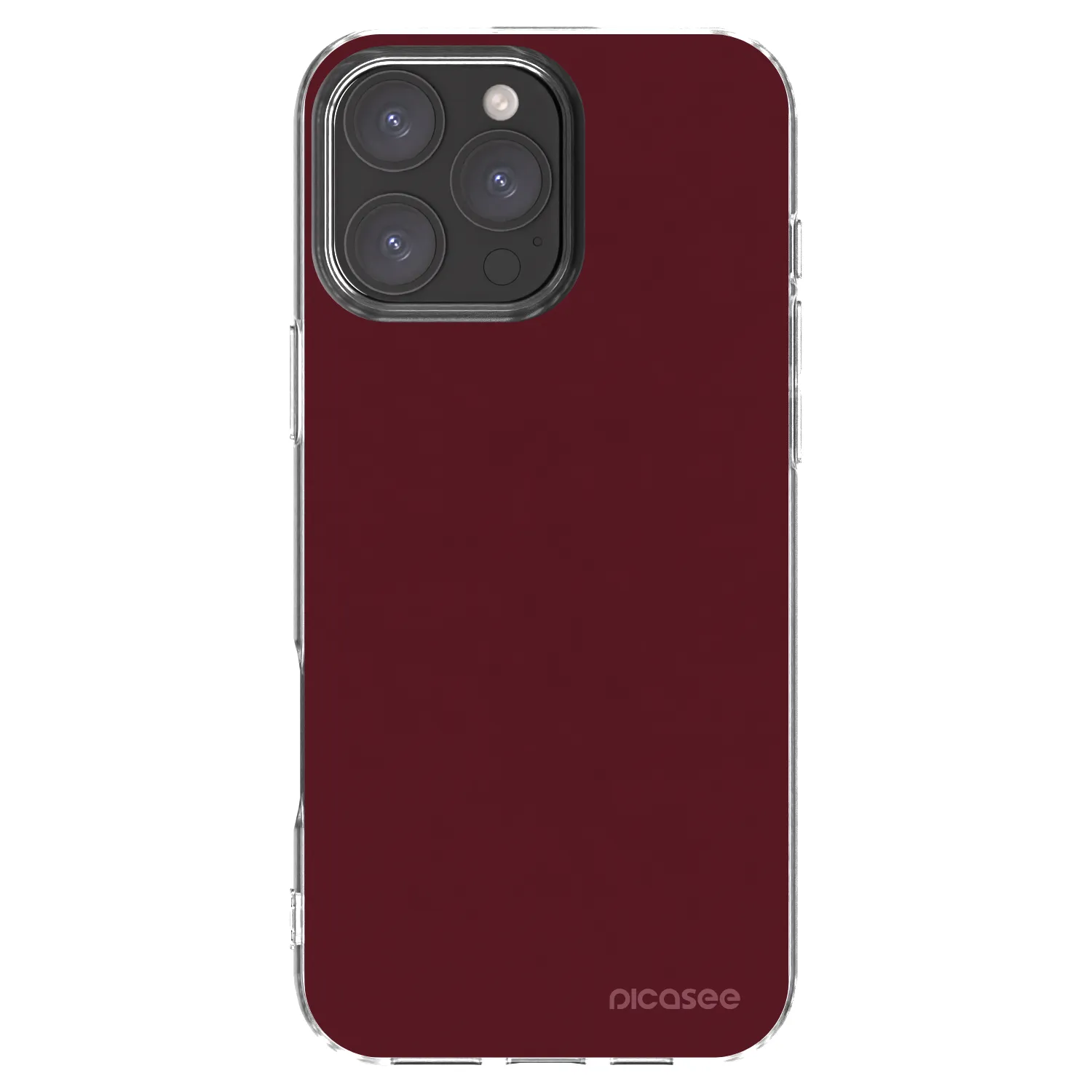 Picasee átlátszó szilikon tok az alábbi mobiltelefonokra Apple iPhone 16 Pro Max - Burgundy red
