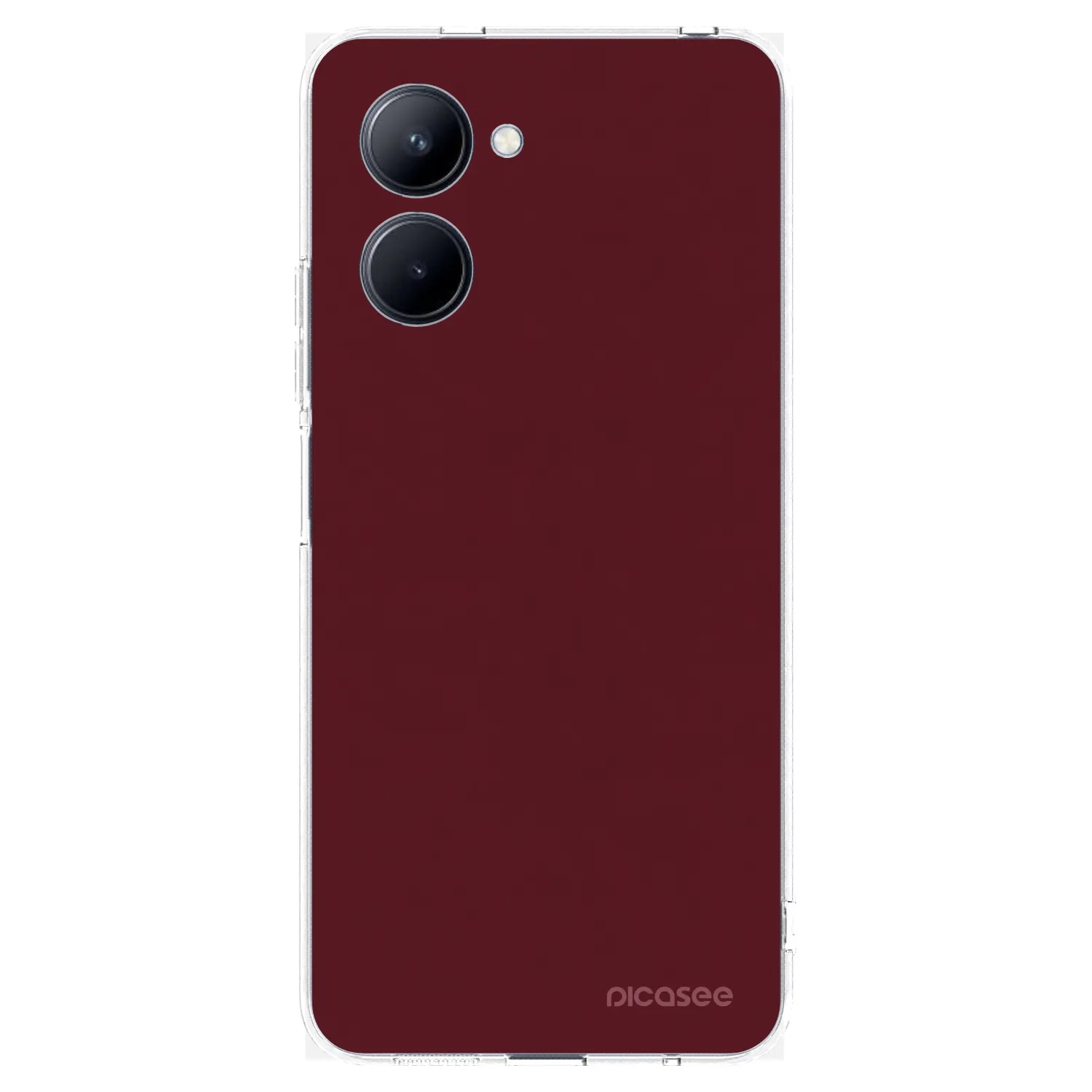 Picasee átlátszó szilikon tok az alábbi mobiltelefonokra Realme C33 (2023) - Burgundy red