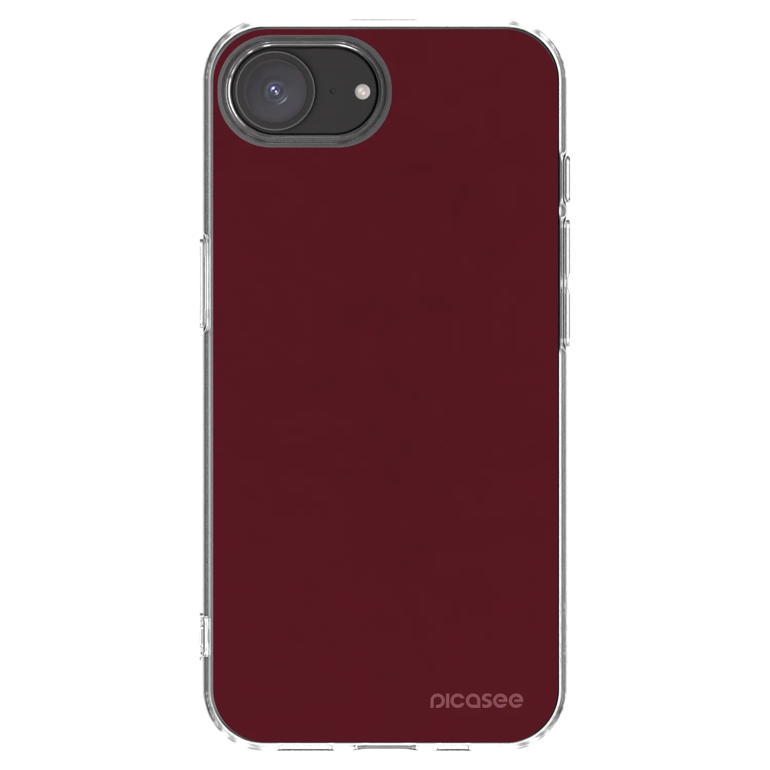 Picasee átlátszó szilikon tok az alábbi mobiltelefonokra Apple iPhone 16e - Burgundy red