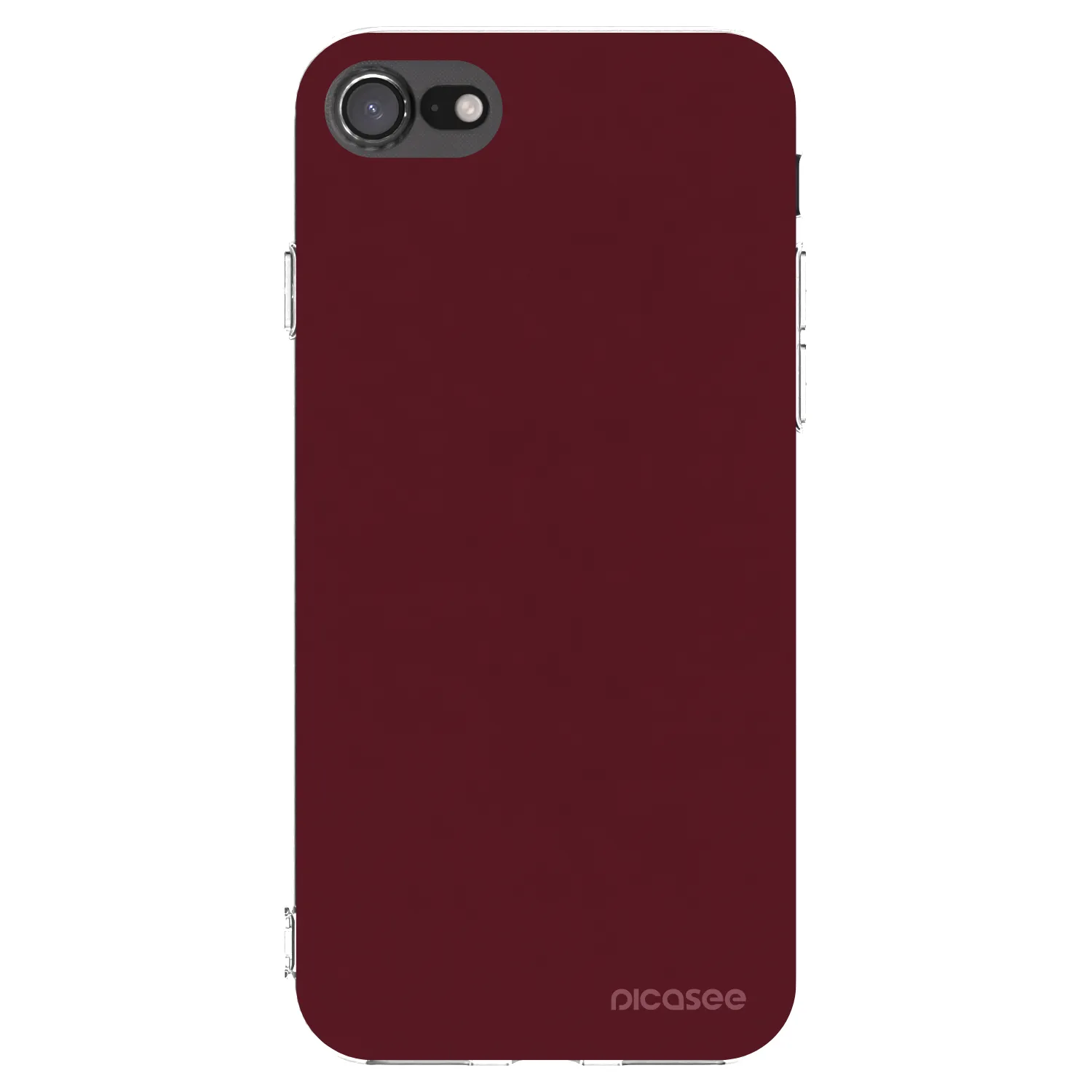 Picasee átlátszó szilikon tok az alábbi mobiltelefonokra Apple iPhone 7 - Burgundy red