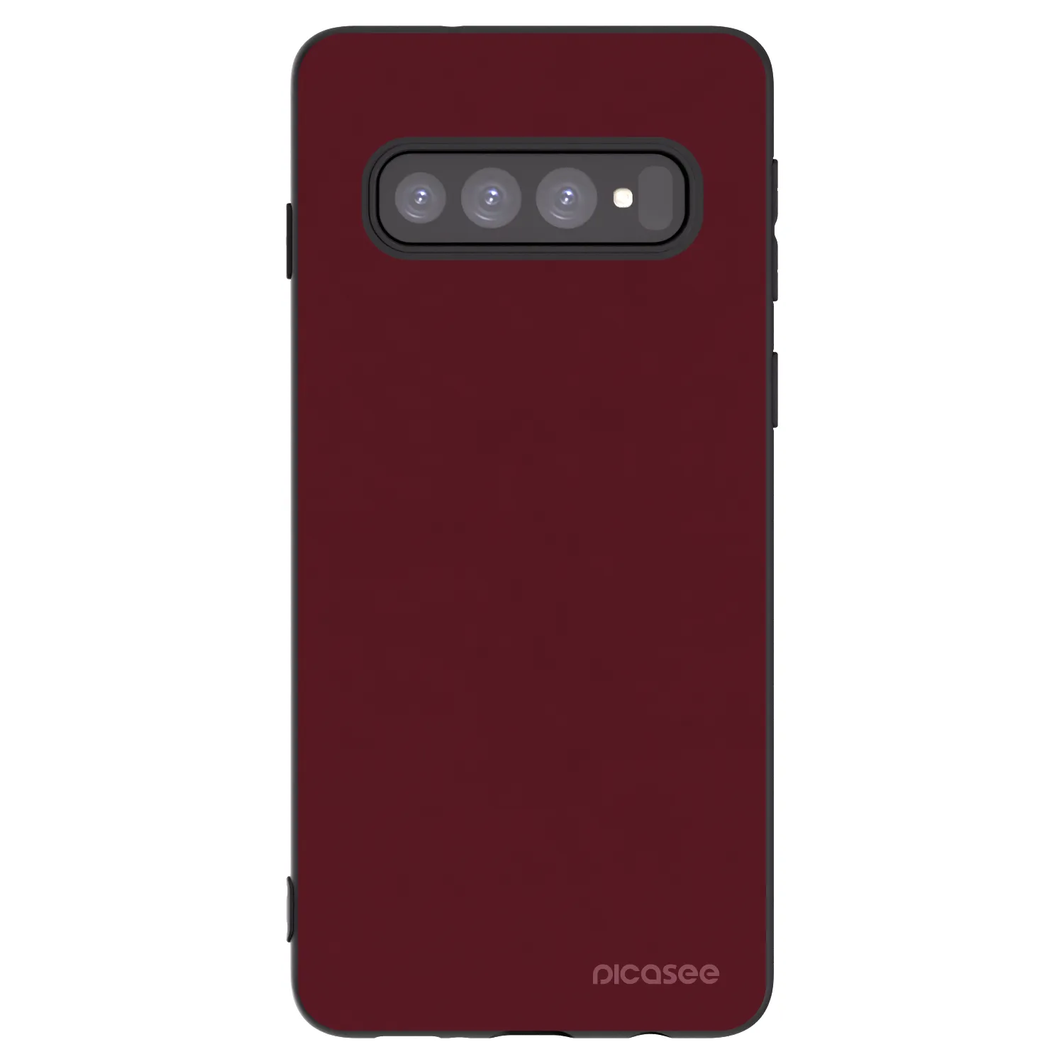 Picasee fekete szilikon tok az alábbi mobiltelefonokra Samsung Galaxy S10 G973 - Burgundy red