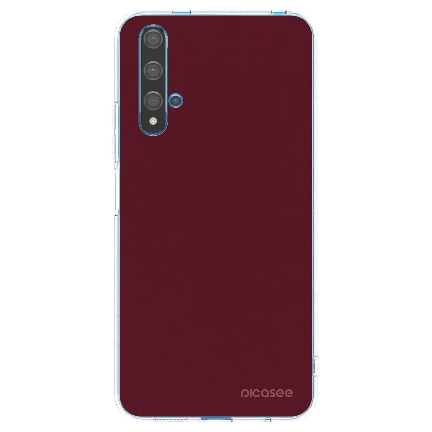 Picasee átlátszó szilikon tok az alábbi mobiltelefonokra Huawei Nova 5T - Burgundy red