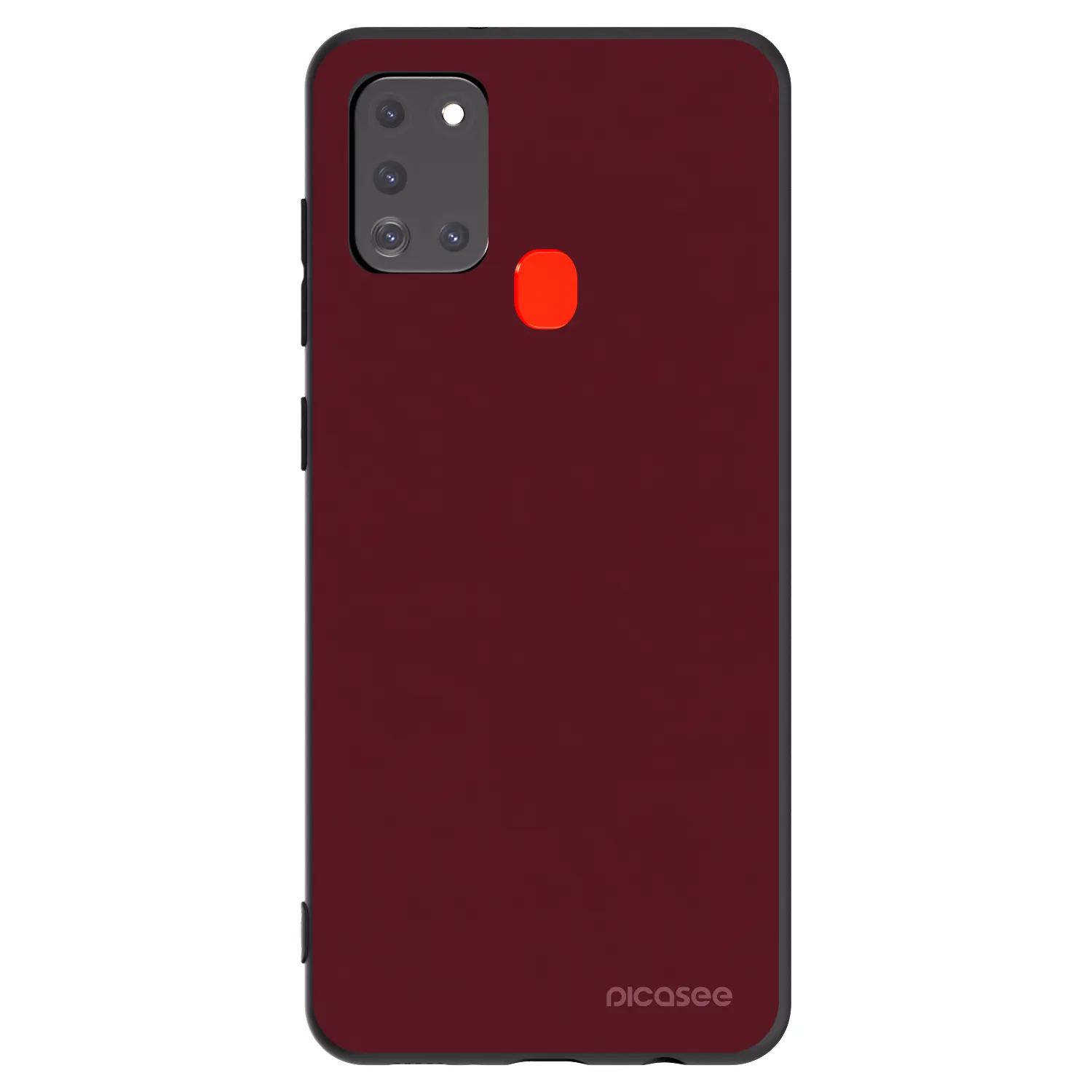 Picasee fekete szilikon tok az alábbi mobiltelefonokra Samsung Galaxy A21s - Burgundy red