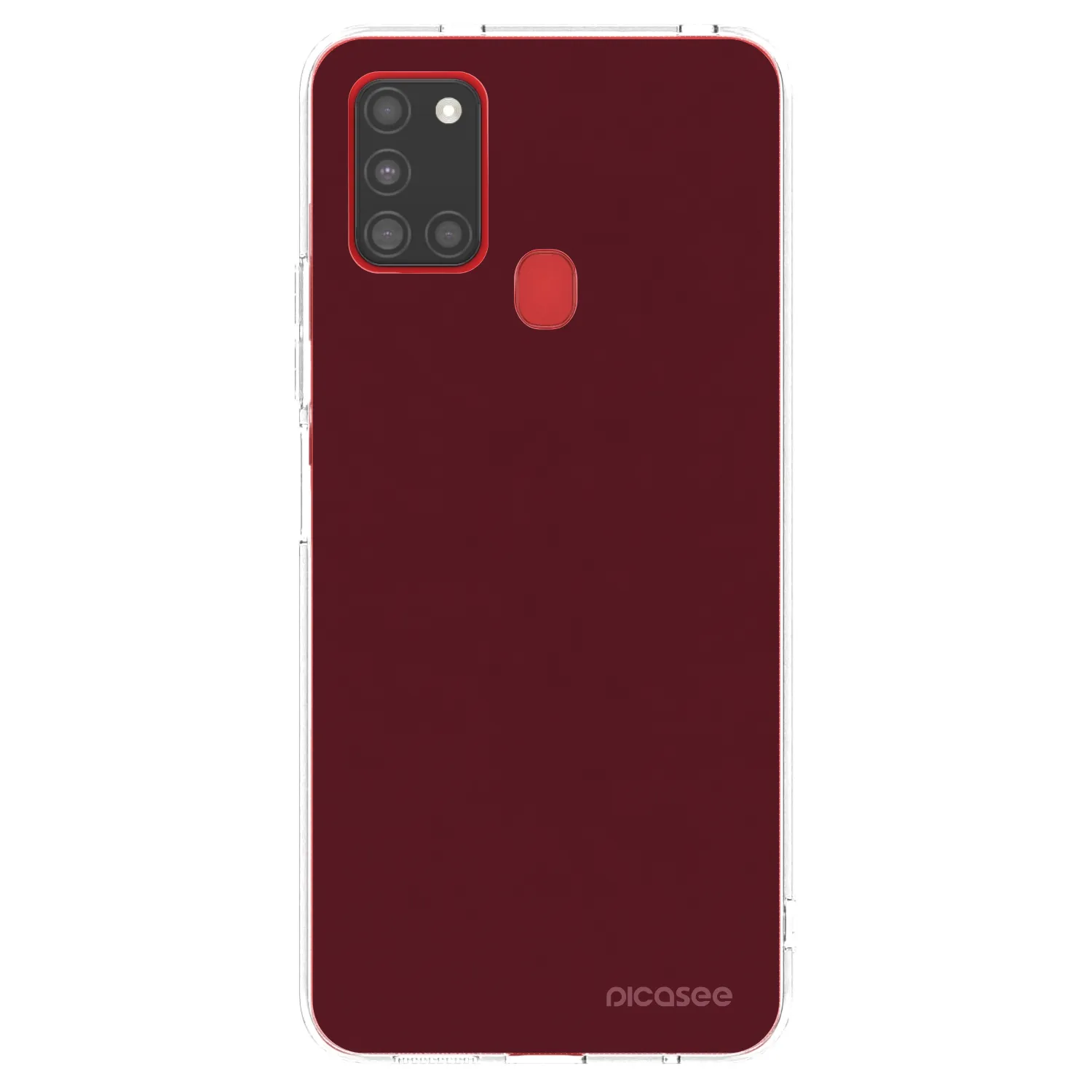 Picasee átlátszó szilikon tok az alábbi mobiltelefonokra Samsung Galaxy A21s - Burgundy red