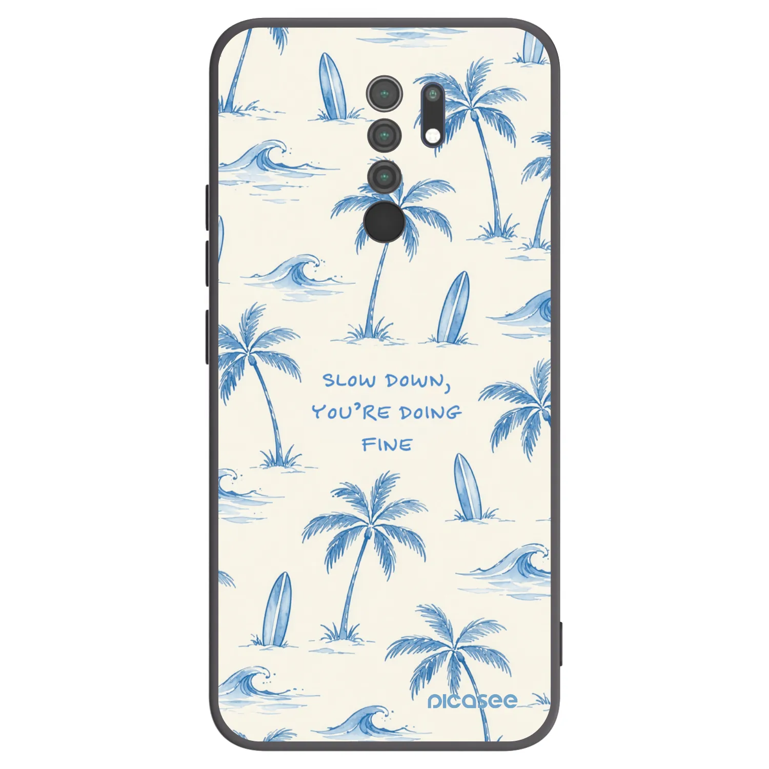 Picasee fekete szilikon tok az alábbi mobiltelefonokra Xiaomi Redmi 9 - Slow Tide