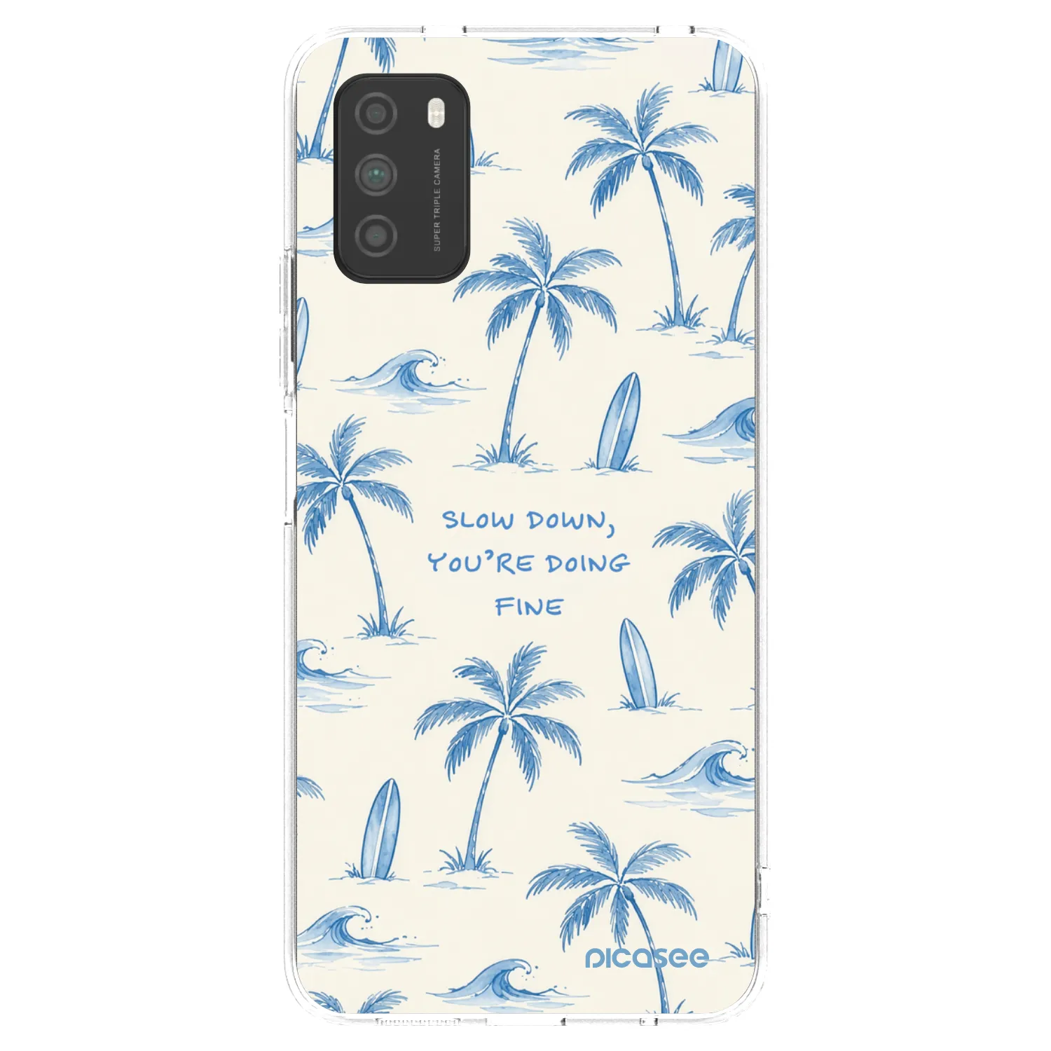 Picasee átlátszó szilikon tok az alábbi mobiltelefonokra Xiaomi Poco M3 - Slow Tide