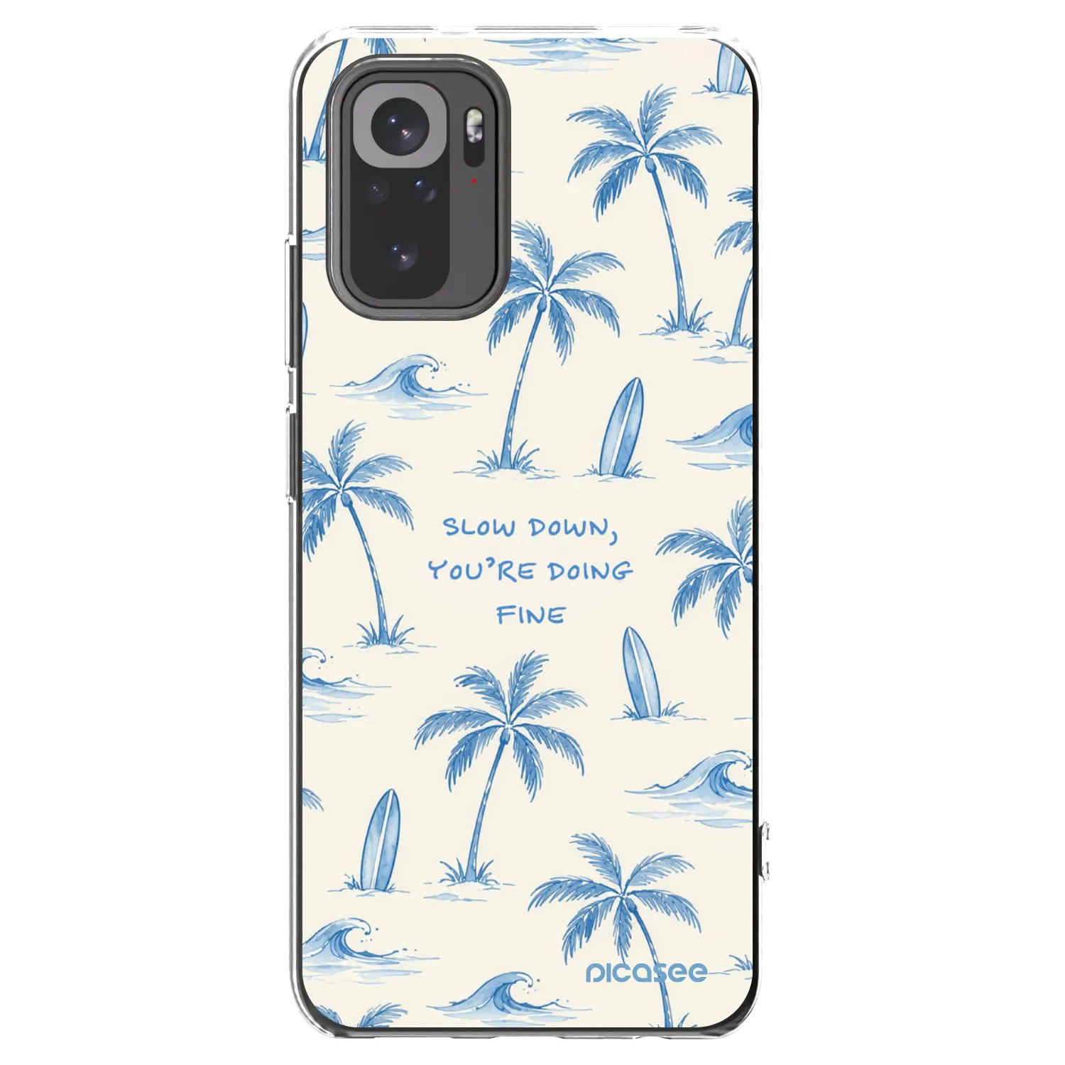 Picasee átlátszó szilikon tok az alábbi mobiltelefonokra Xiaomi Redmi Note 10 - Slow Tide