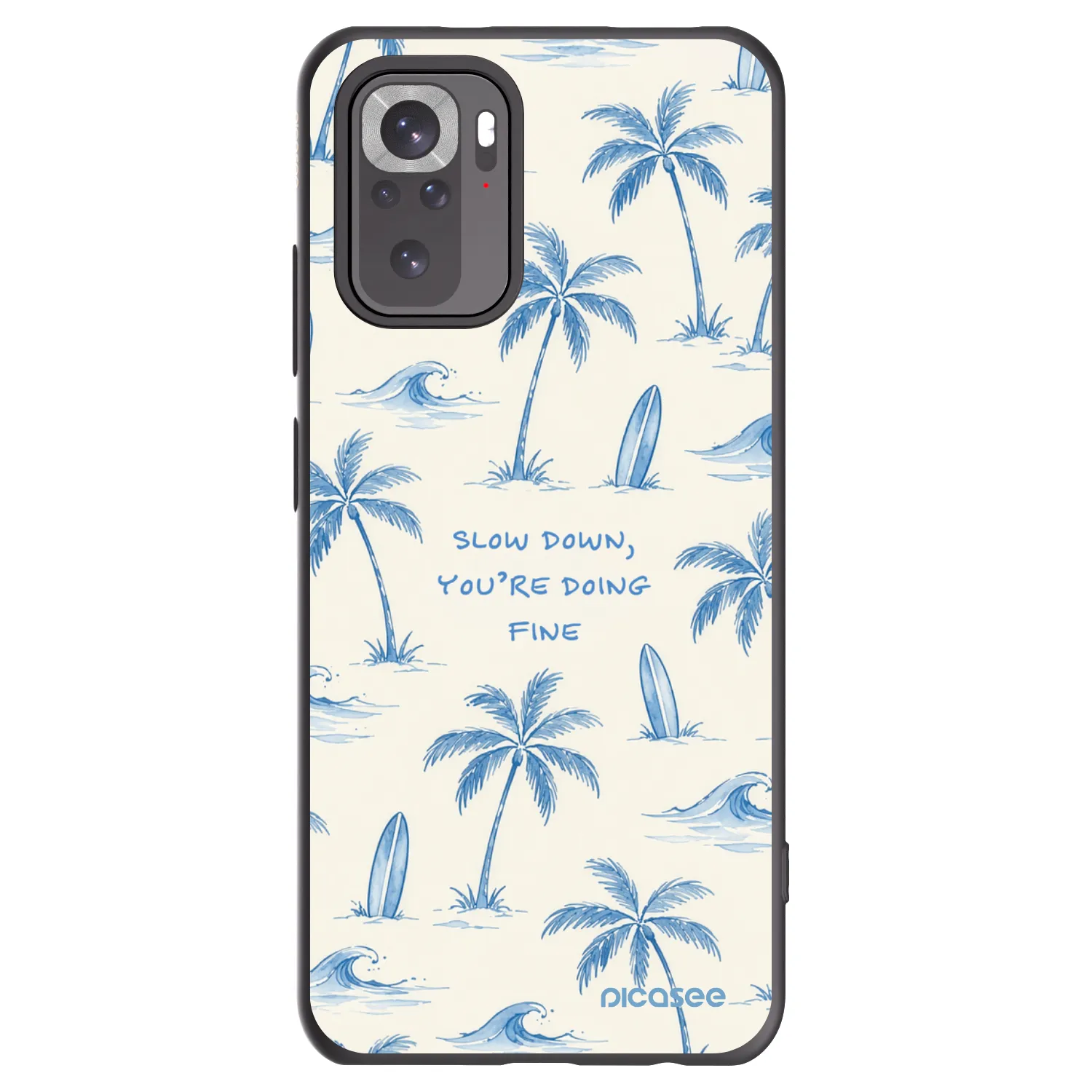Picasee fekete szilikon tok az alábbi mobiltelefonokra Xiaomi Redmi Note 10 - Slow Tide