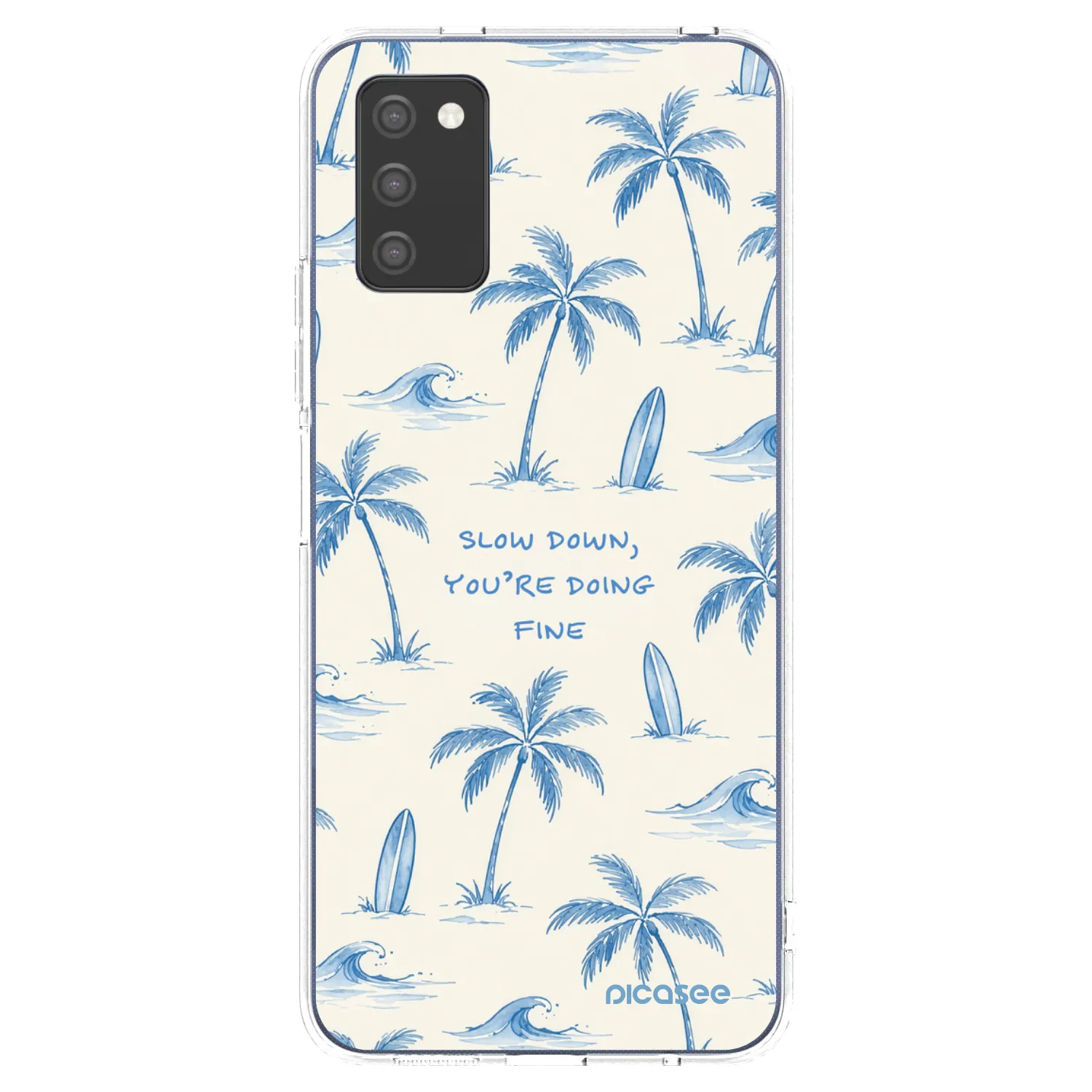 Picasee átlátszó szilikon tok az alábbi mobiltelefonokra Samsung Galaxy A02s A025G - Slow Tide