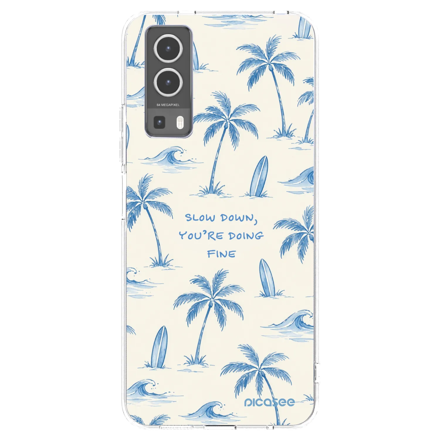 Picasee átlátszó szilikon tok az alábbi mobiltelefonokra Vivo Y72 5G - Slow Tide