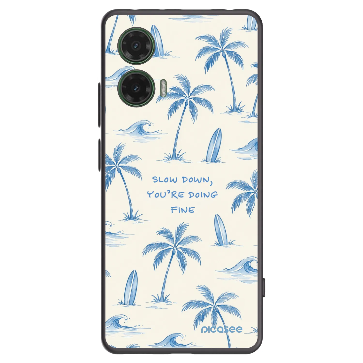Picasee fekete szilikon tok az alábbi mobiltelefonokra Motorola Moto G35 5G - Slow Tide