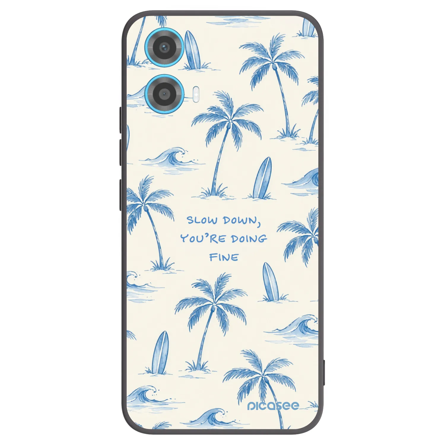 Picasee fekete szilikon tok az alábbi mobiltelefonokra Motorola Moto G34 5G - Slow Tide