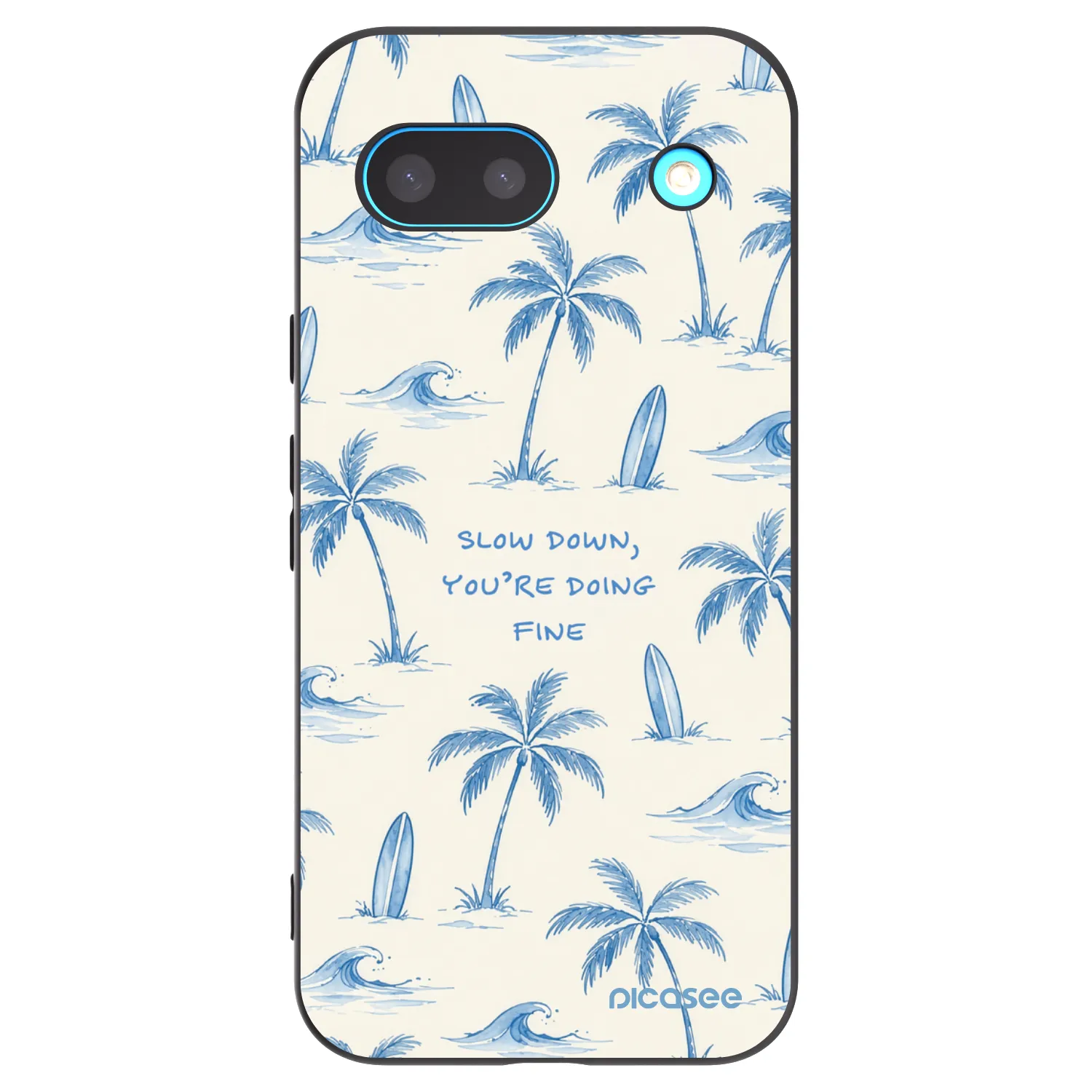 Picasee fekete szilikon tok az alábbi mobiltelefonokra Google Pixel 8a - Slow Tide