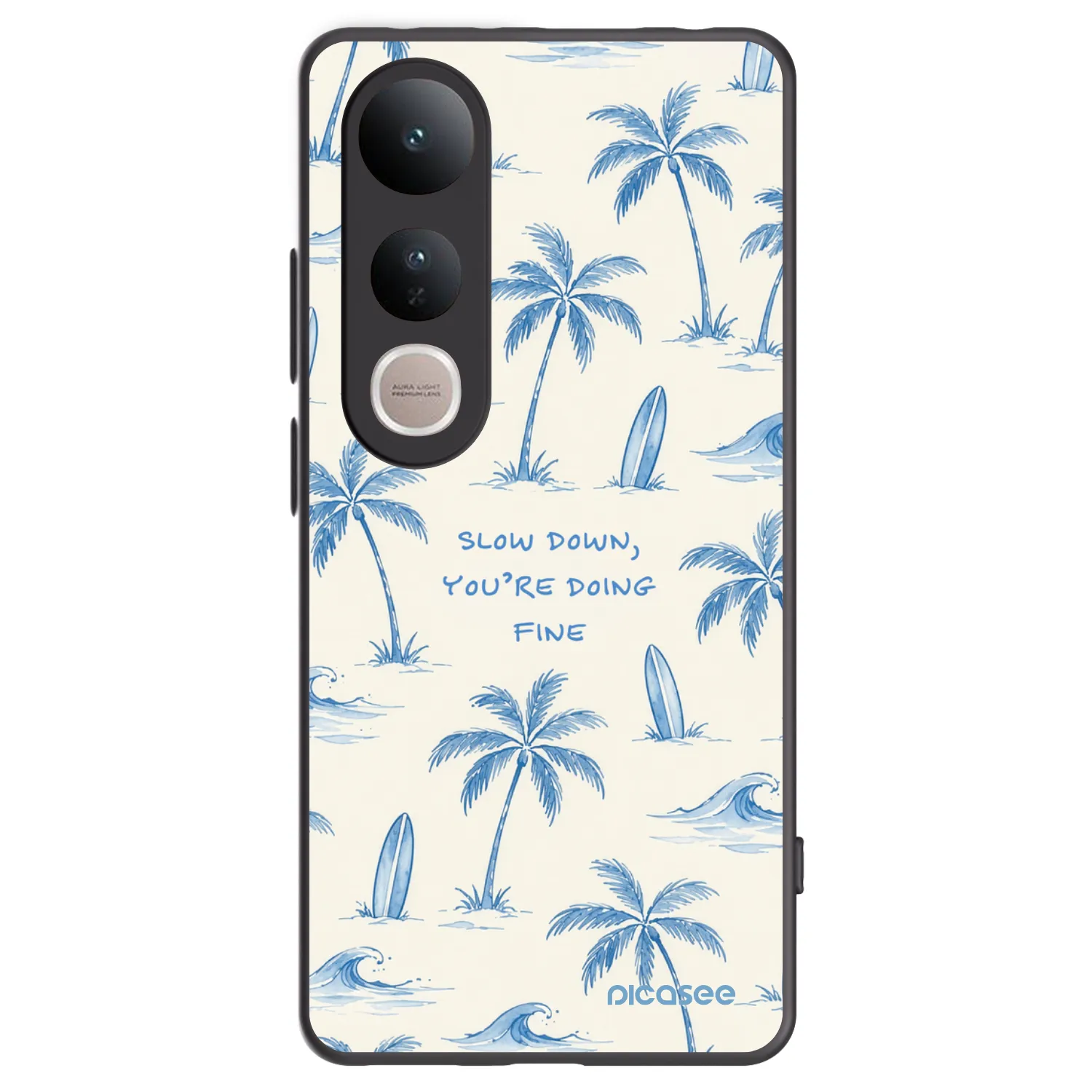 Picasee fekete szilikon tok az alábbi mobiltelefonokra Vivo V50 Lite 5G - Slow Tide