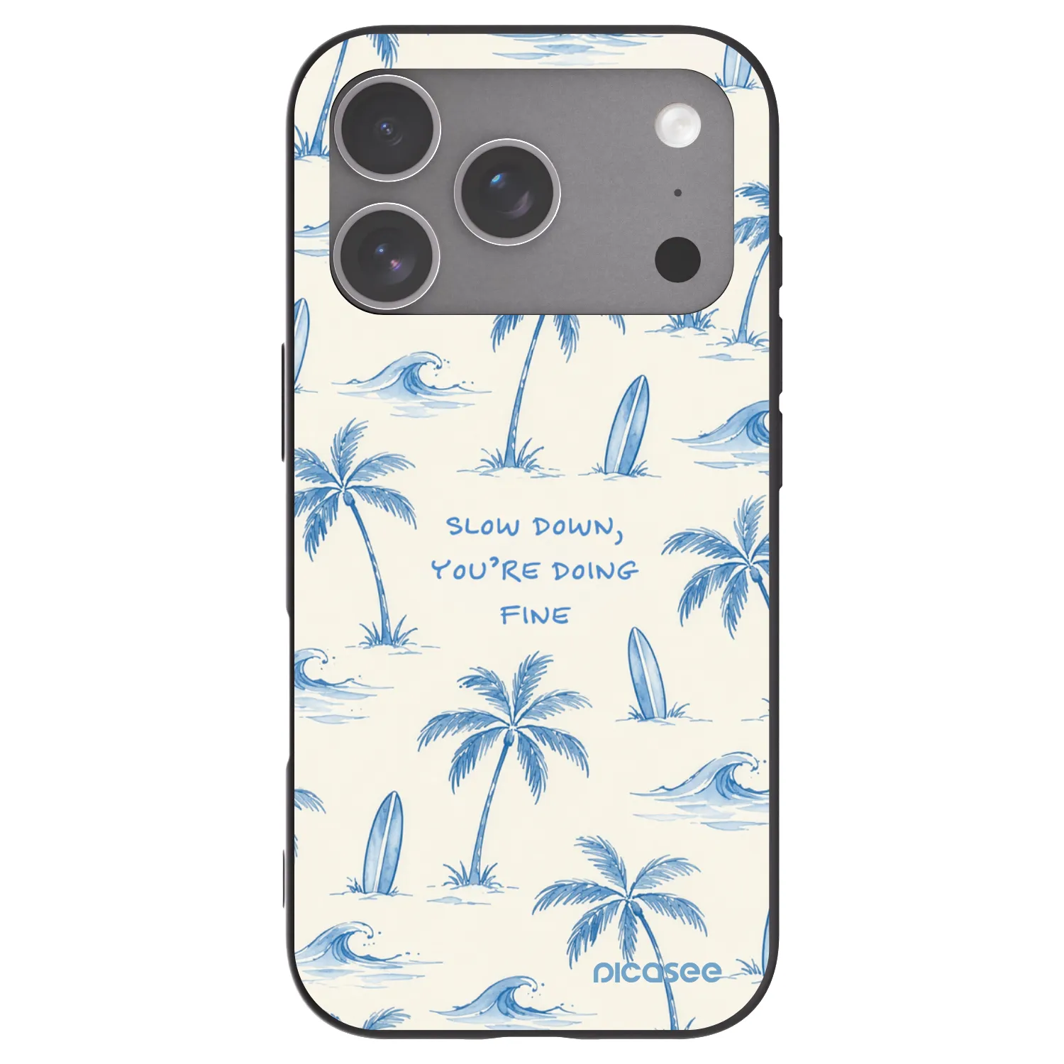 Picasee fekete szilikon tok az alábbi mobiltelefonokra Apple iPhone 18 Pro - Slow Tide