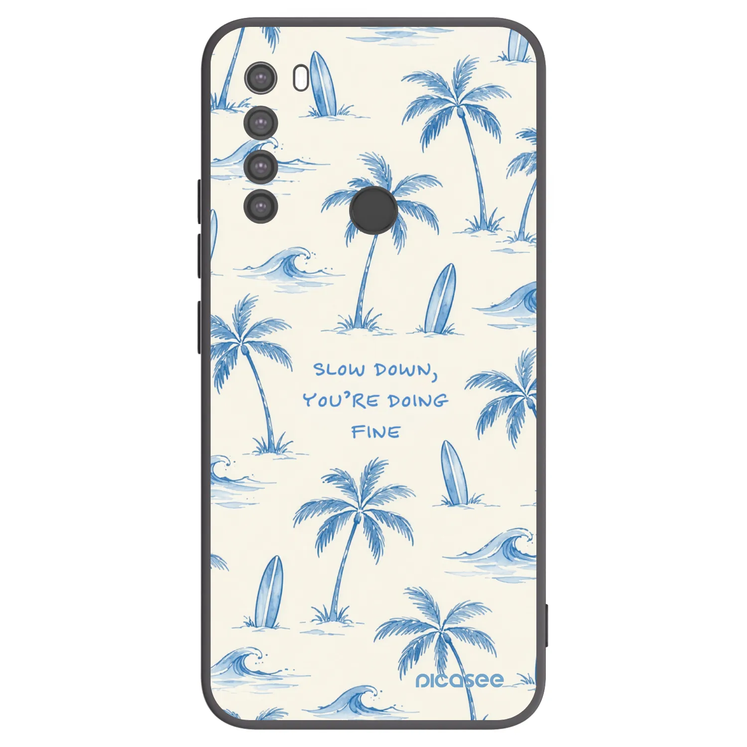 Picasee fekete szilikon tok az alábbi mobiltelefonokra Xiaomi Redmi Note 8 - Slow Tide