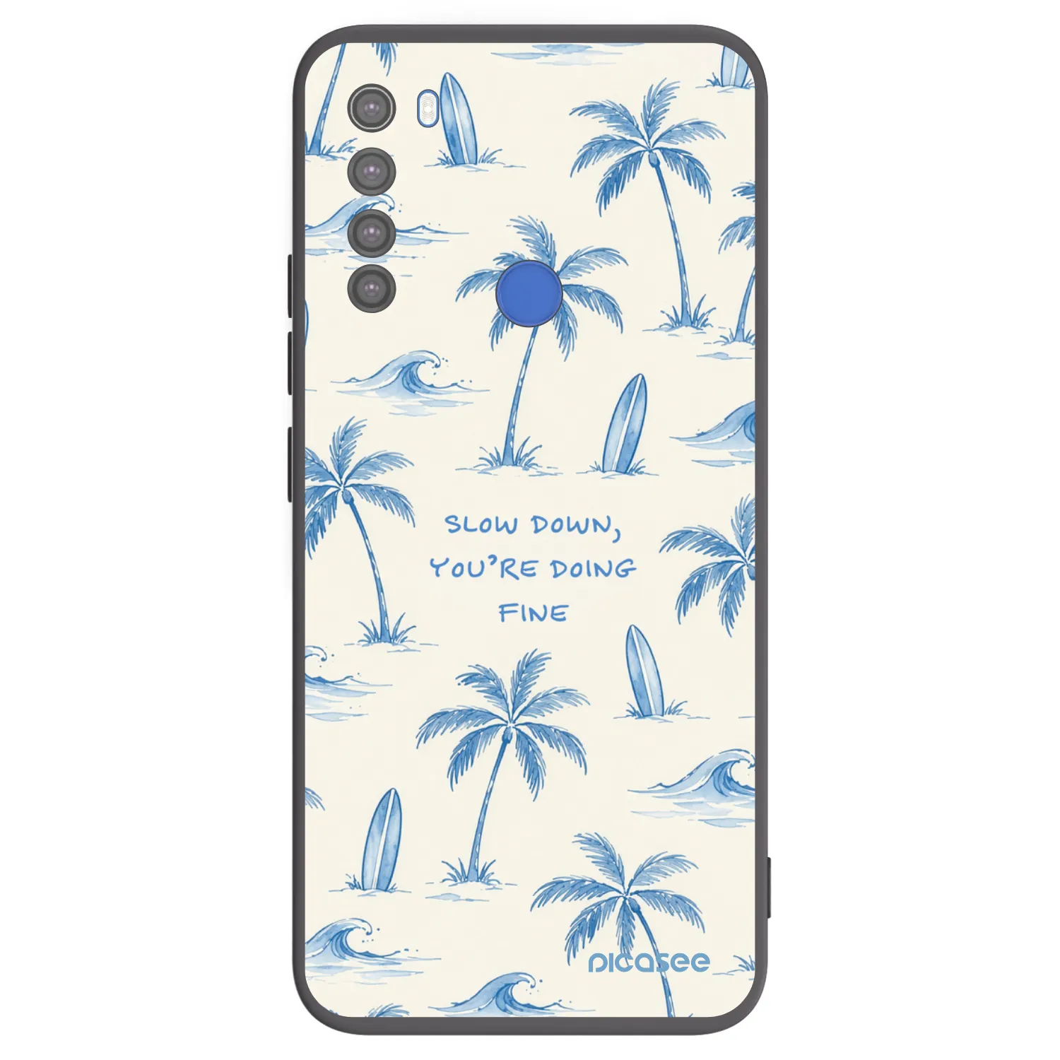 Picasee fekete szilikon tok az alábbi mobiltelefonokra Xiaomi Redmi Note 8T - Slow Tide