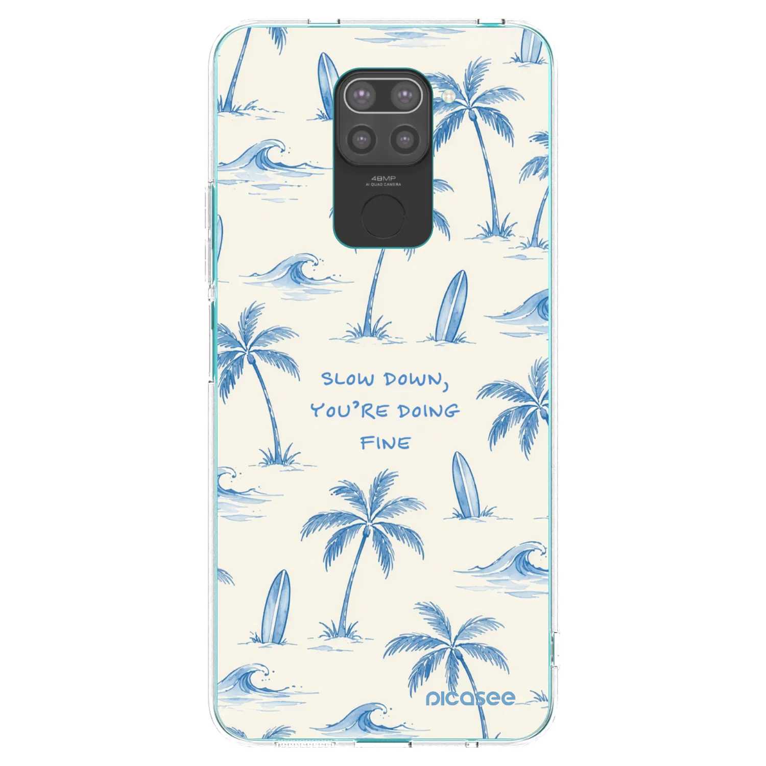 Picasee fekete szilikon tok az alábbi mobiltelefonokra Xiaomi Redmi Note 9 - Slow Tide