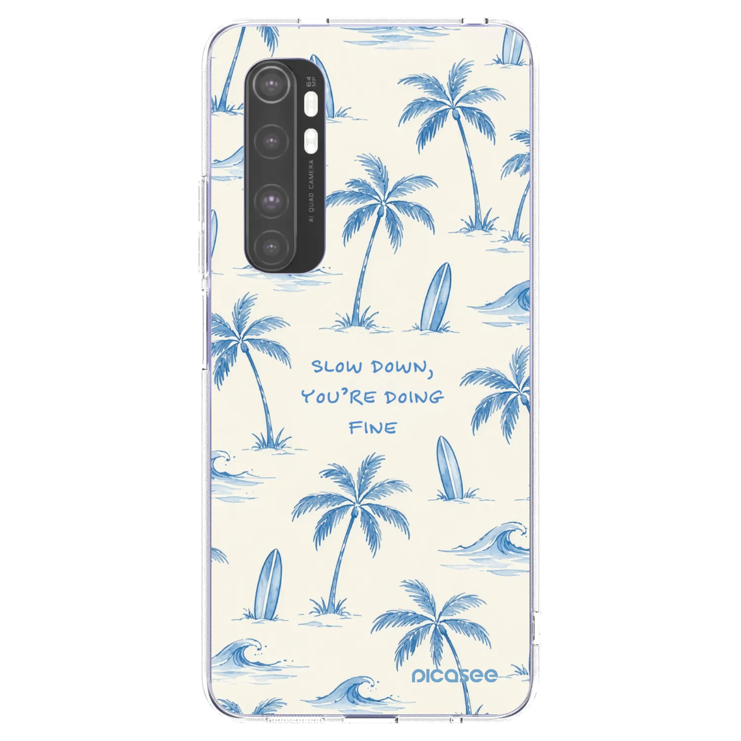 Picasee átlátszó szilikon tok az alábbi mobiltelefonokra Xiaomi Mi Note 10 Lite - Slow Tide
