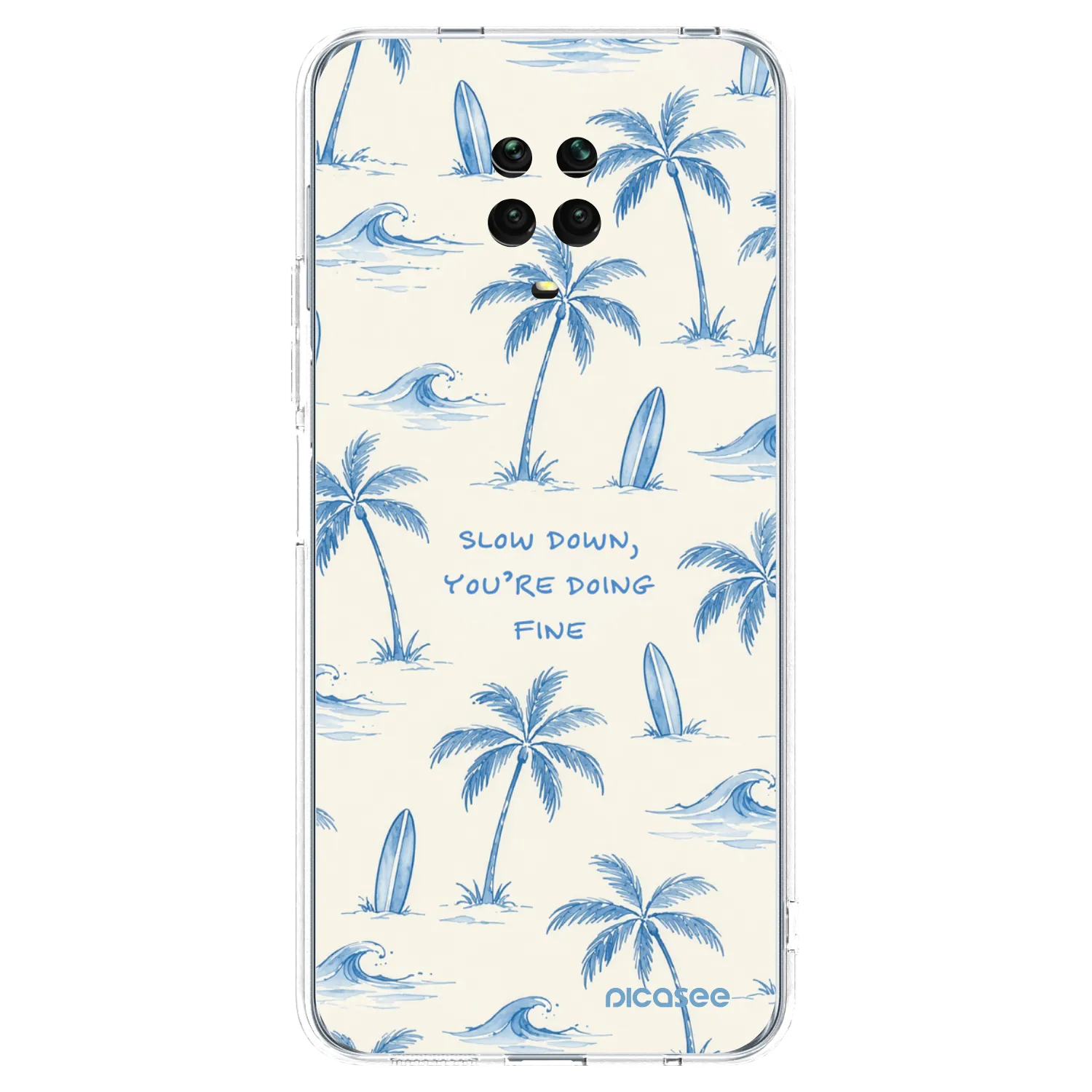 Picasee átlátszó szilikon tok az alábbi mobiltelefonokra Xiaomi Redmi Note 9S - Slow Tide