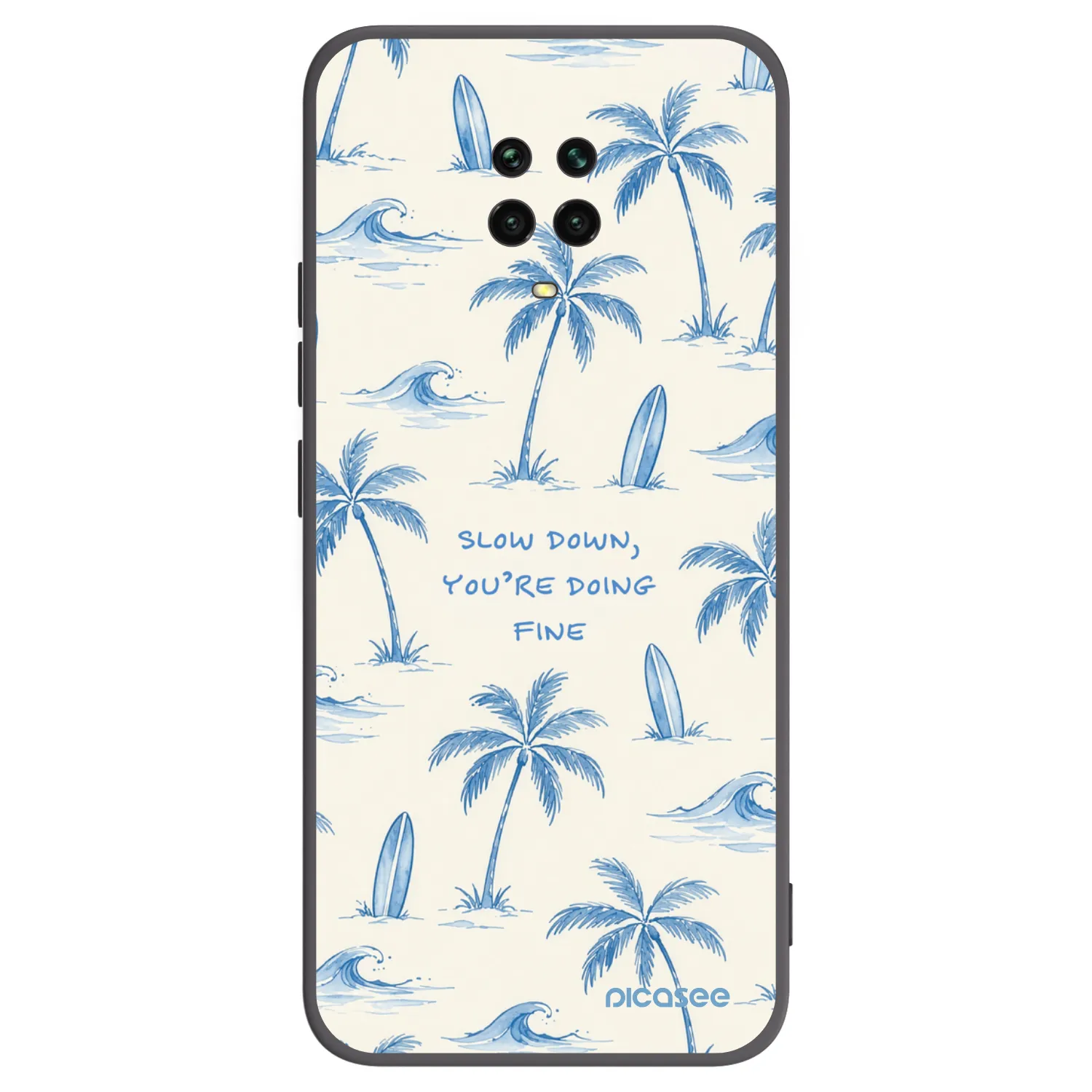 Picasee fekete szilikon tok az alábbi mobiltelefonokra Xiaomi Redmi Note 9S - Slow Tide