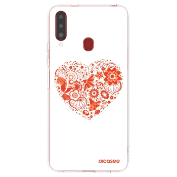 Picasee átlátszó szilikon tok az alábbi mobiltelefonokra Samsung Galaxy A20s - Big heart
