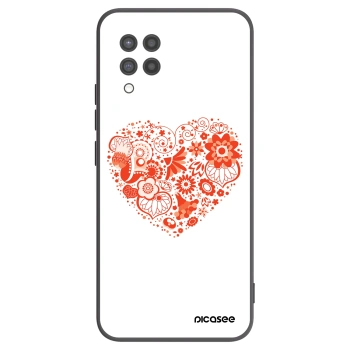 Picasee fekete szilikon tok az alábbi mobiltelefonokra Samsung Galaxy A42 A426B - Big heart