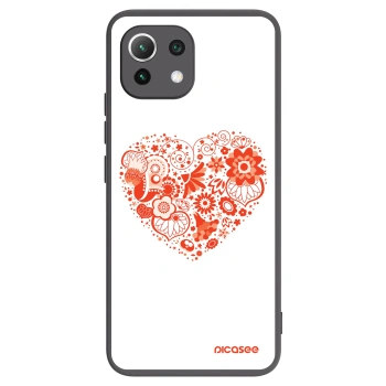 Picasee fekete szilikon tok az alábbi mobiltelefonokra Xiaomi Mi 11 Lite - Big heart