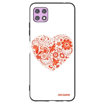 Picasee fekete szilikon tok az alábbi mobiltelefonokra Samsung Galaxy A22 A226B 5G - Big heart