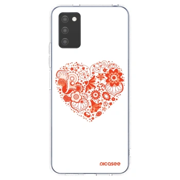 Picasee átlátszó szilikon tok az alábbi mobiltelefonokra Samsung Galaxy A02s A025G - Big heart