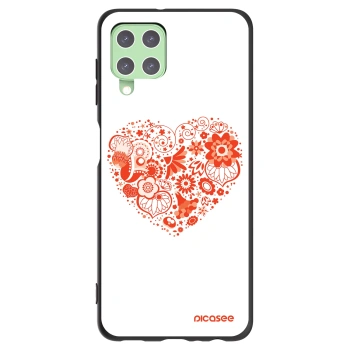 Picasee fekete szilikon tok az alábbi mobiltelefonokra Samsung Galaxy A22 A225F 4G - Big heart
