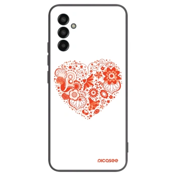 Picasee fekete szilikon tok az alábbi mobiltelefonokra Samsung Galaxy M13 M135F - Big heart