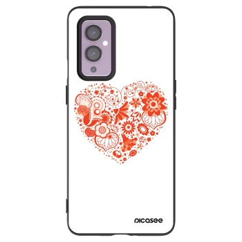Picasee fekete szilikon tok az alábbi mobiltelefonokra OnePlus 9 - Big heart