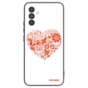 Picasee fekete szilikon tok az alábbi mobiltelefonokra Samsung Galaxy A04s A047F - Big heart