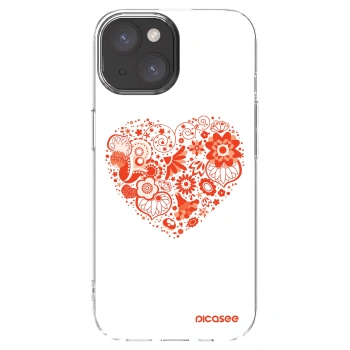 Picasee átlátszó szilikon tok az alábbi mobiltelefonokra Apple iPhone 15 - Big heart
