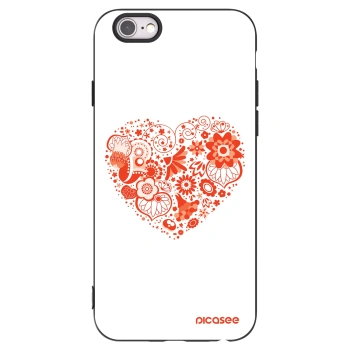 Picasee fekete szilikon tok az alábbi mobiltelefonokra Apple iPhone 6/6S - Big heart