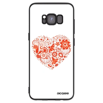 Picasee fekete szilikon tok az alábbi mobiltelefonokra Samsung Galaxy S8 G950F - Big heart