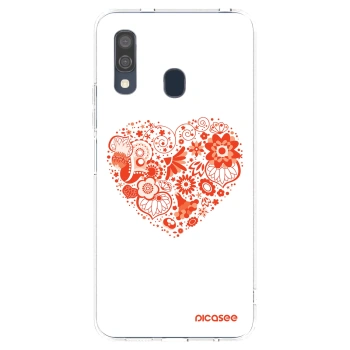 Picasee átlátszó szilikon tok az alábbi mobiltelefonokra Samsung Galaxy A40 A405F - Big heart